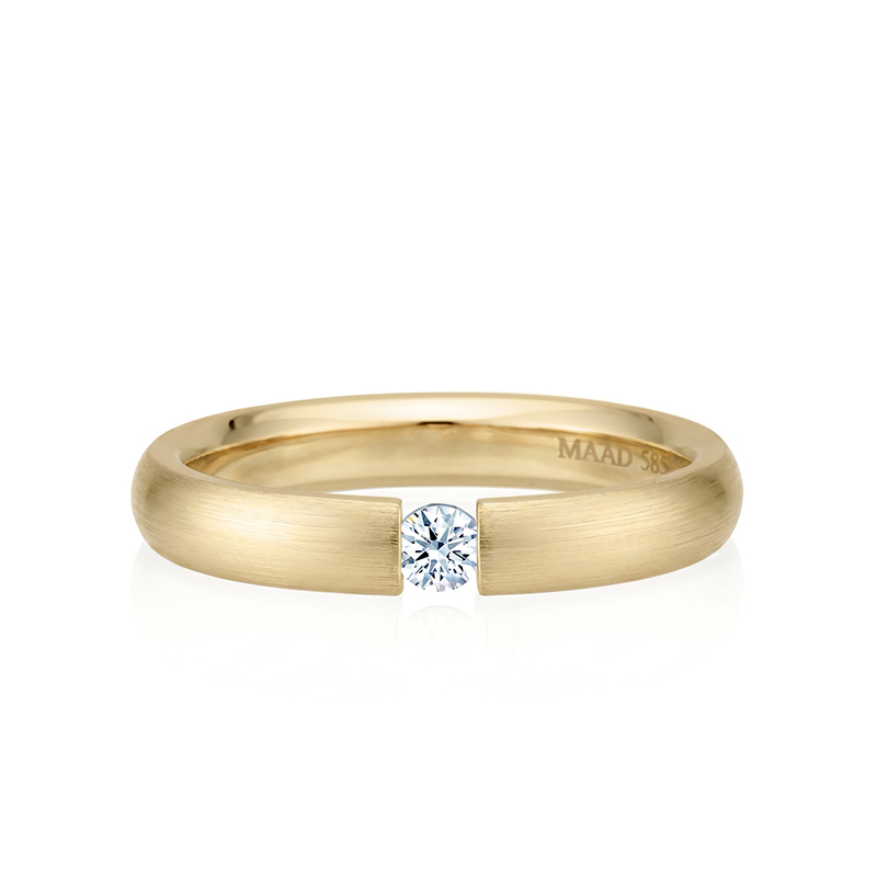 잉글리쉬헤로스 텐션밴드링 (3.5mm) 14k 0.1ct hairline