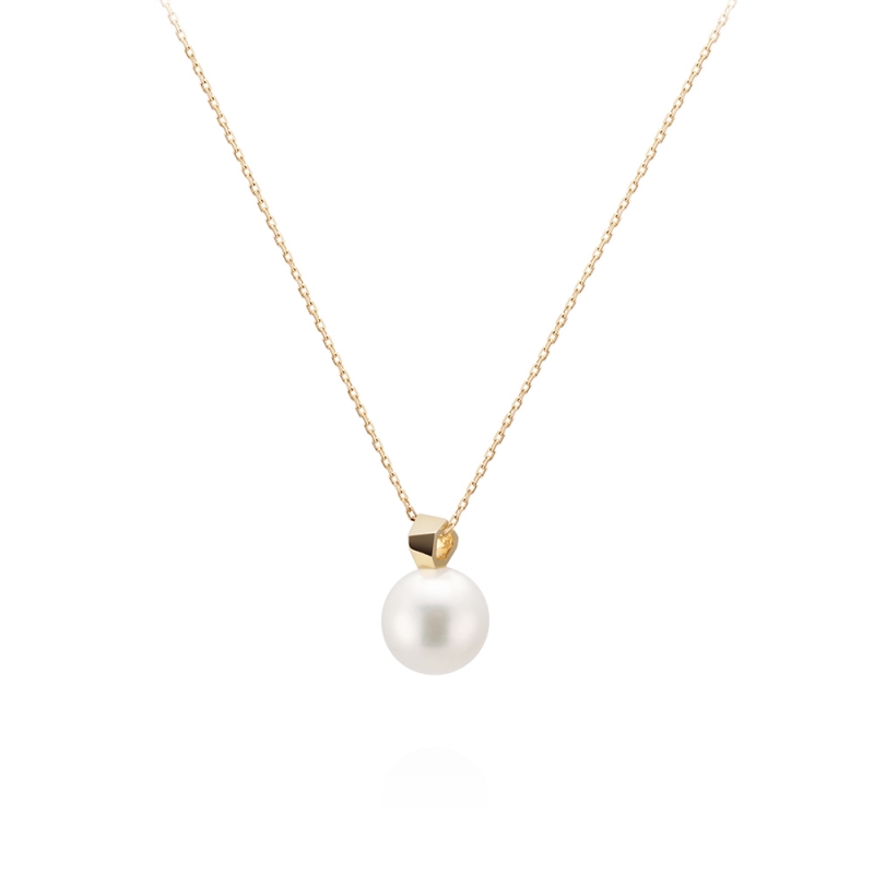 Branch pendant 14k gold Akoya cultured pearl 8~8.5mm