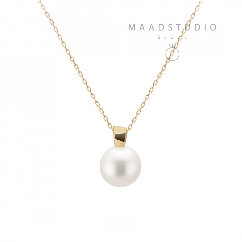 Branch pendant 14k gold Akoya cultured pearl 8~8.5mm