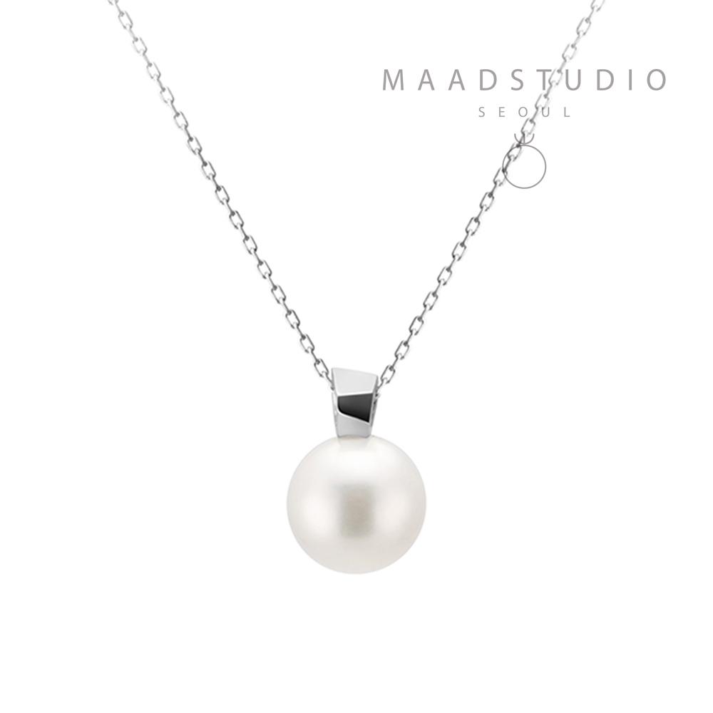 Branch pendant 14k White gold Akoya cultured pearl 8~8.5mm