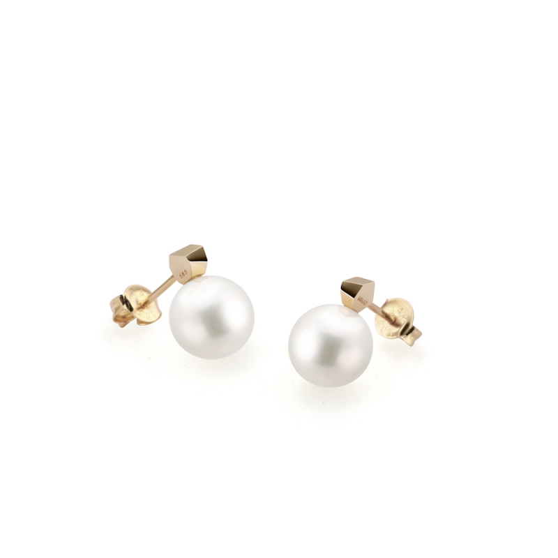 Branch earring 14k gold Akoya cultured pearl 8~8.5mm
