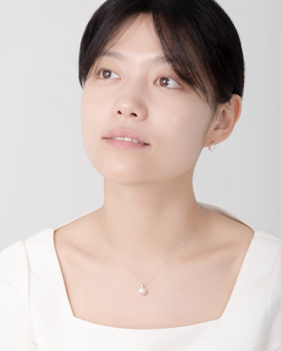 브랜치 귀걸이 14k 화이트골드 해수진주