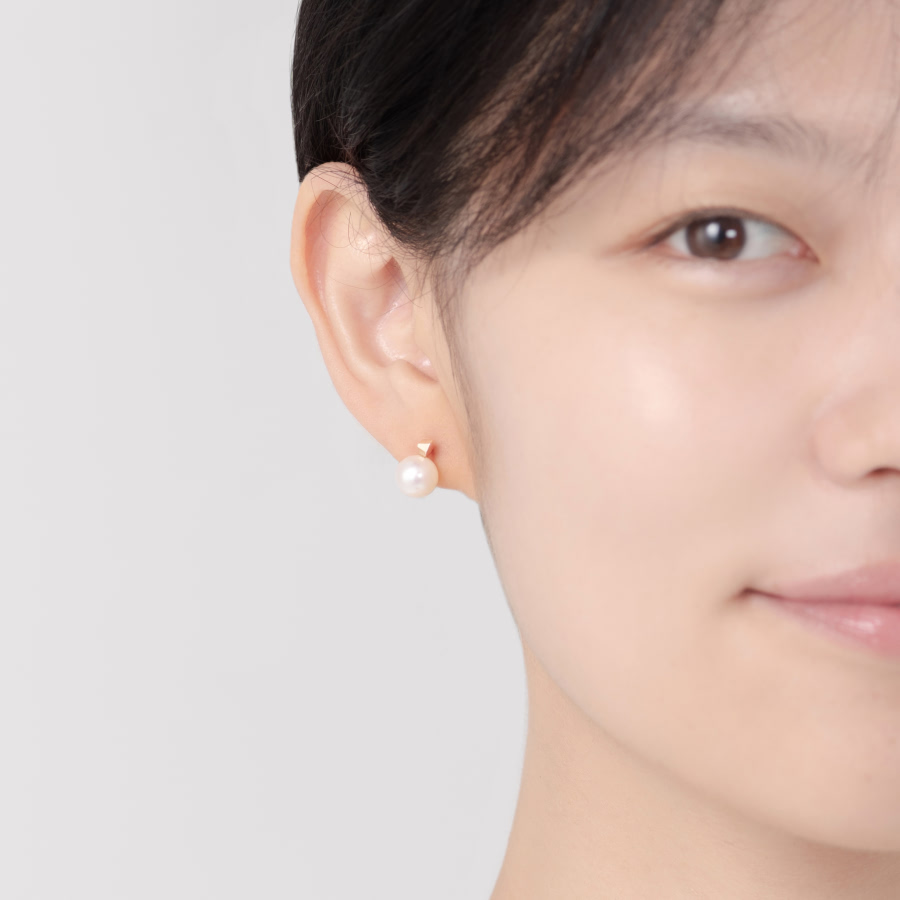 브랜치 귀걸이 14k 레드골드 해수진주