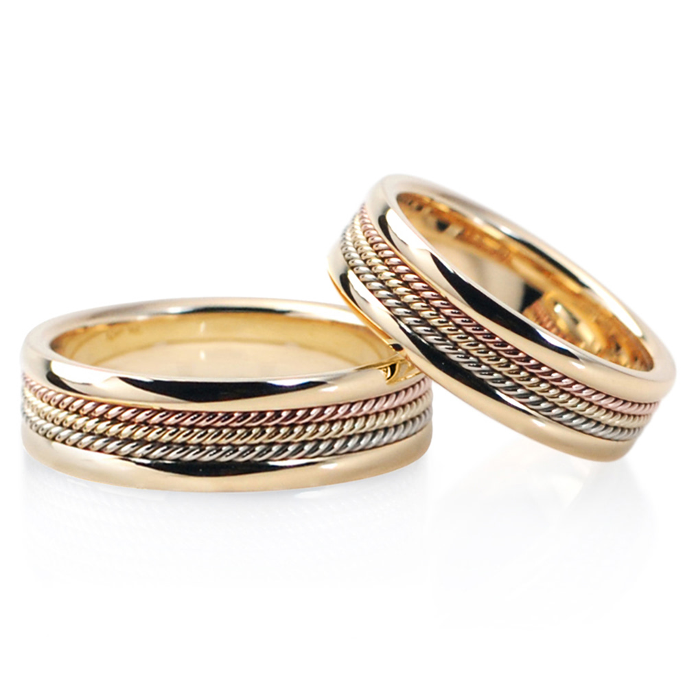 로만 와이어드 커플링 (소+소) 14k Trinity Gold