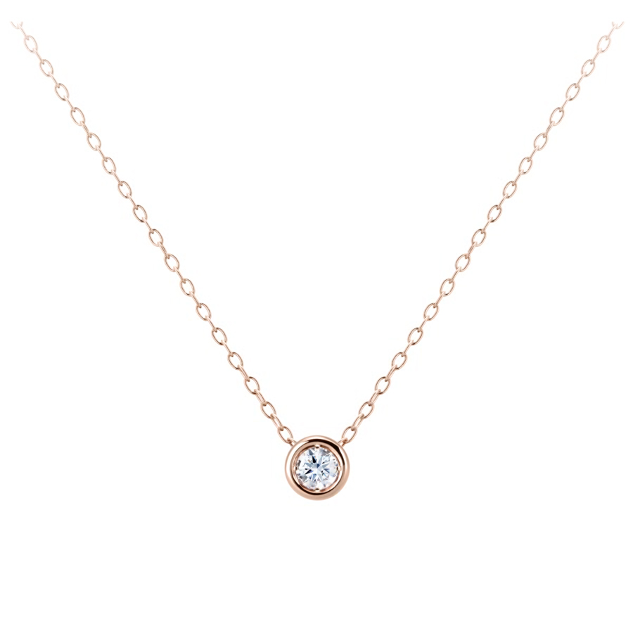 Hemisphere pendant 14k Red gold 0.1ct