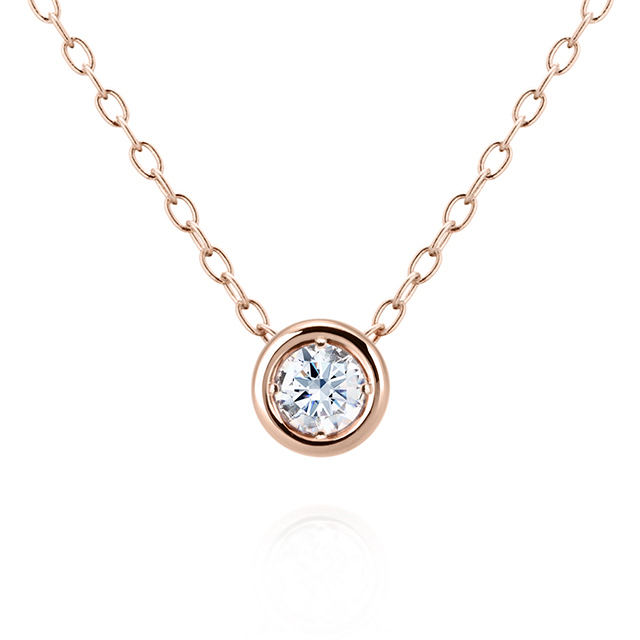 헤미스피어 목걸이 14k 레드골드 0.1ct