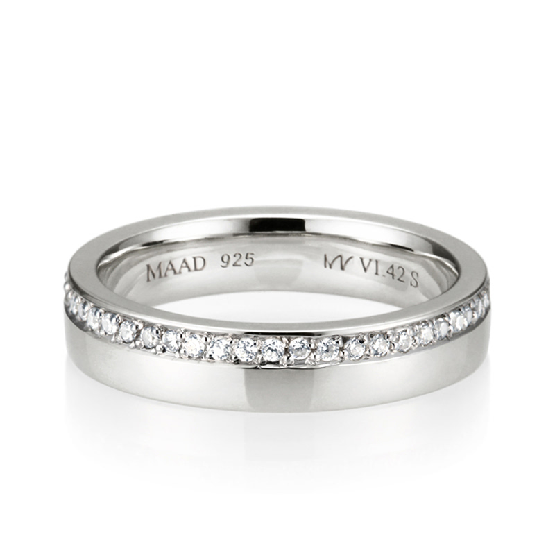 MR-VI 아치스퀘어밴드링 4.2mm (소) Silver_925 CZ