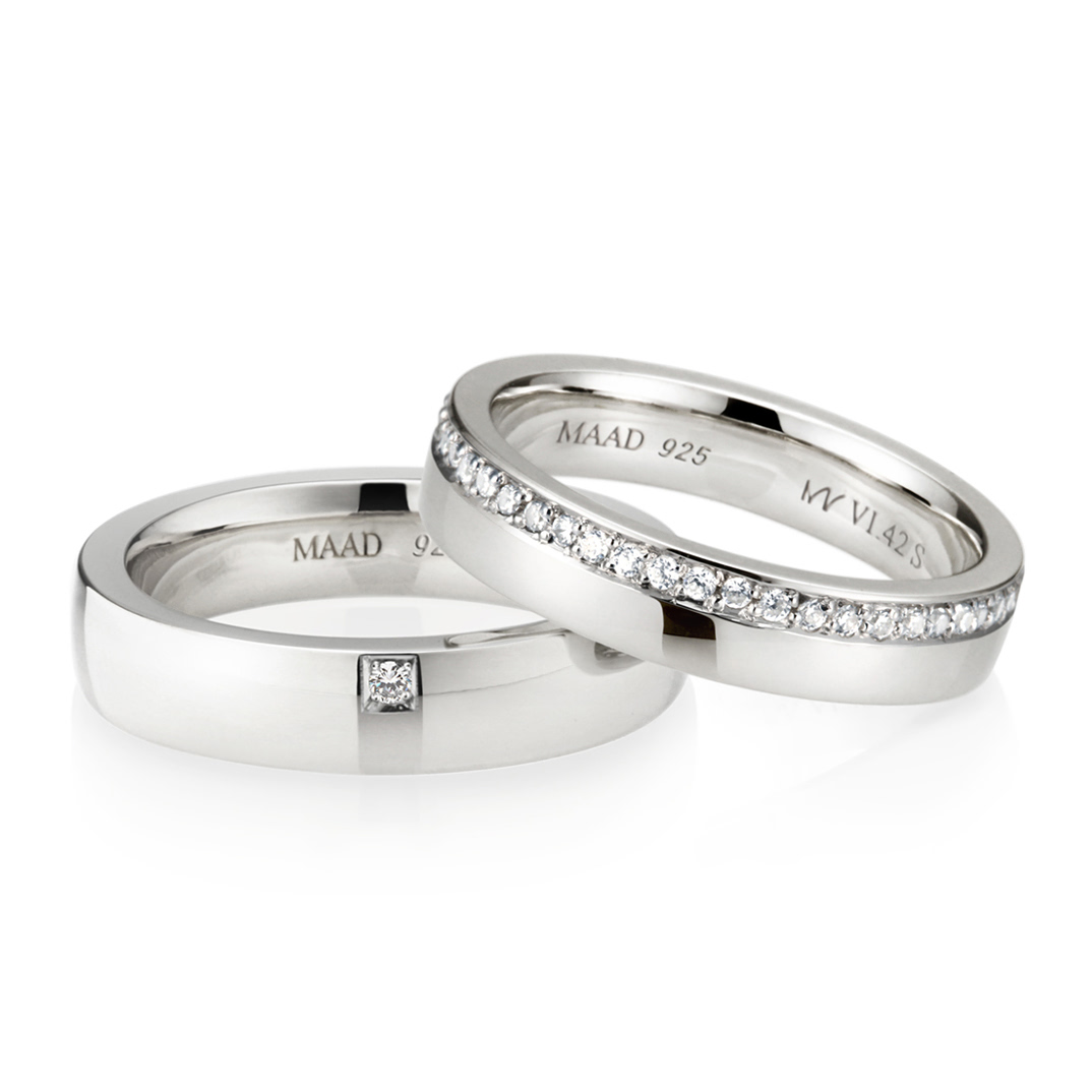 MR-VI 아치스퀘어밴드 커플링 4.8mm+4.2mm (중+소) Silver_925 CZ