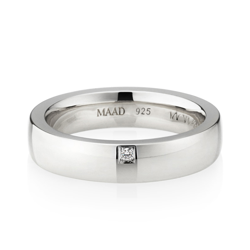 MR-VI 아치스퀘어밴드링 4.8mm (중) Silver_925 CZ