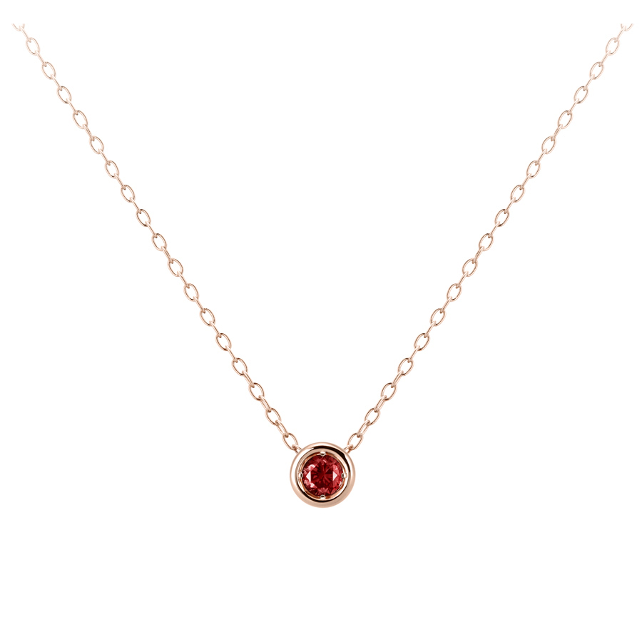 헤미스피어 목걸이 14k 레드골드 garnet 0.2ct