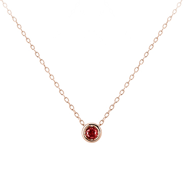 헤미스피어 목걸이 14k 레드골드 garnet 0.2ct