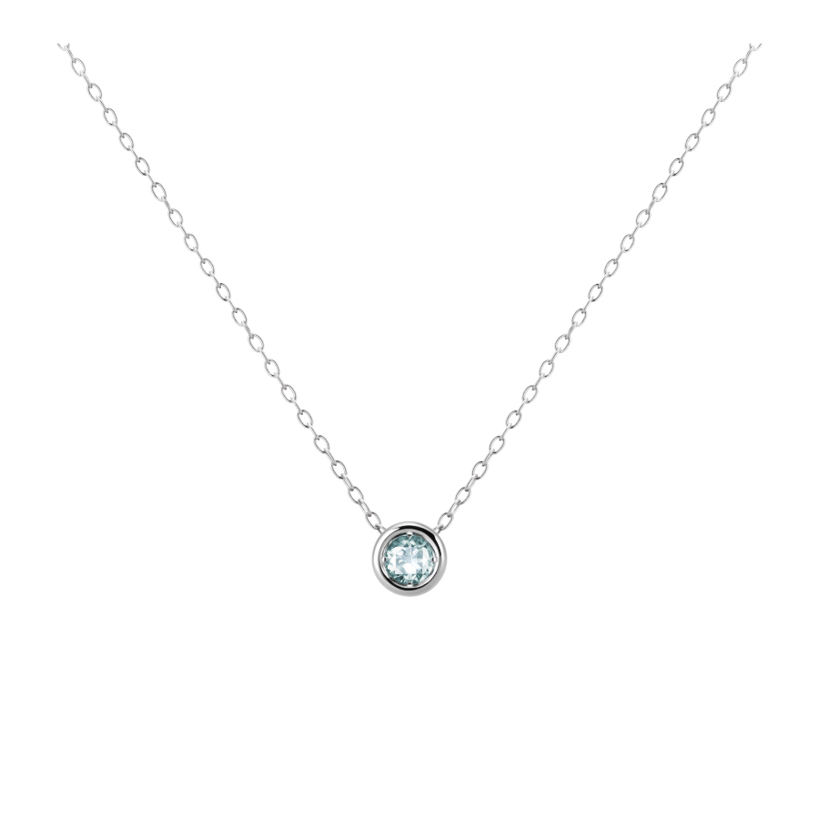 헤미스피어 목걸이 14k 화이트골드 aquamarine 0.2ct