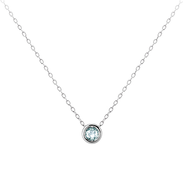 헤미스피어 목걸이 14k 화이트골드 aquamarine 0.2ct