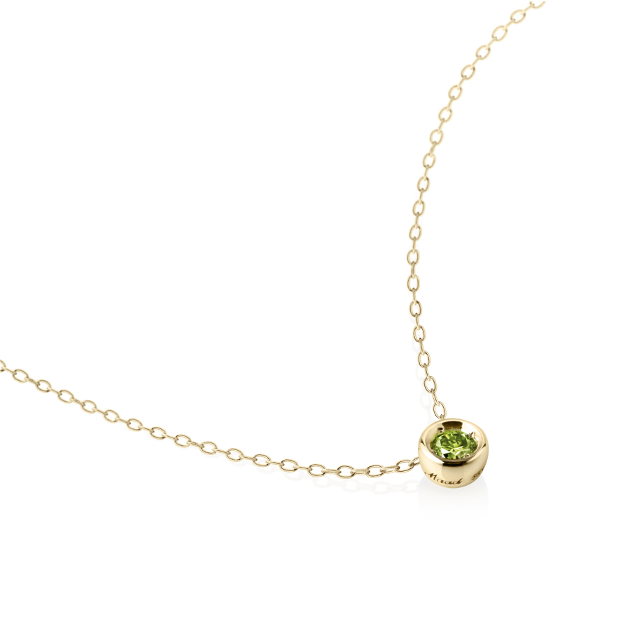 헤미스피어 목걸이 14k peridot 0.2ct