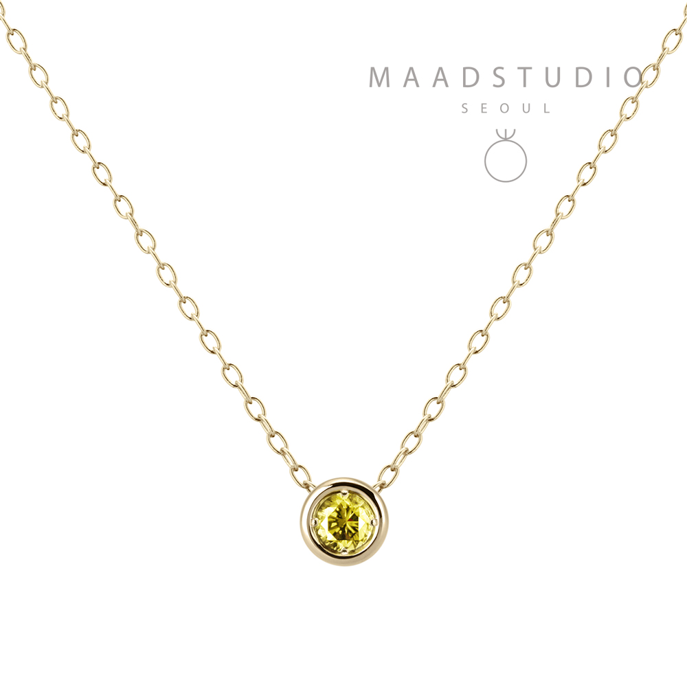 헤미스피어 목걸이 14k peridot 0.2ct