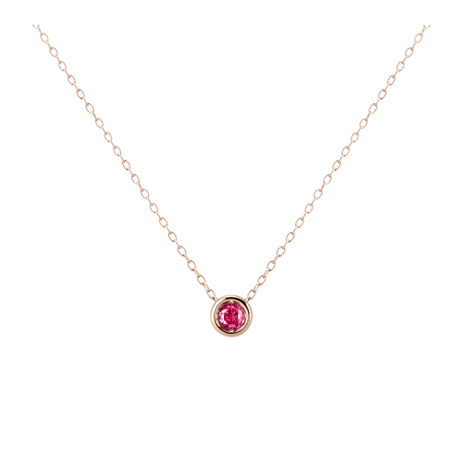 Hemisphere pendant 14k Red gold ruby 0.2ct