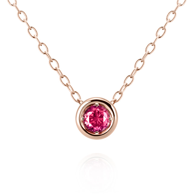 헤미스피어 목걸이 14k 레드골드 ruby 0.2ct