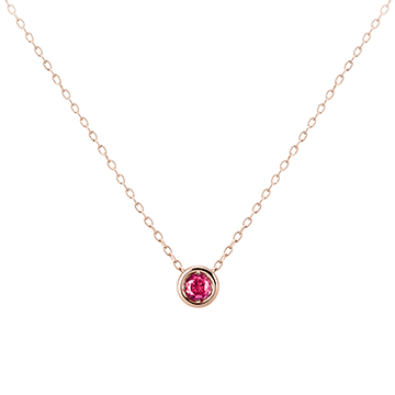 헤미스피어 목걸이 14k 레드골드 ruby 0.2ct