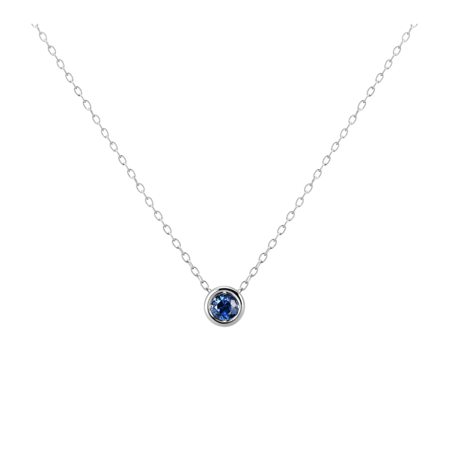 Hemisphere pendant 14k White gold sapphire 0.2ct