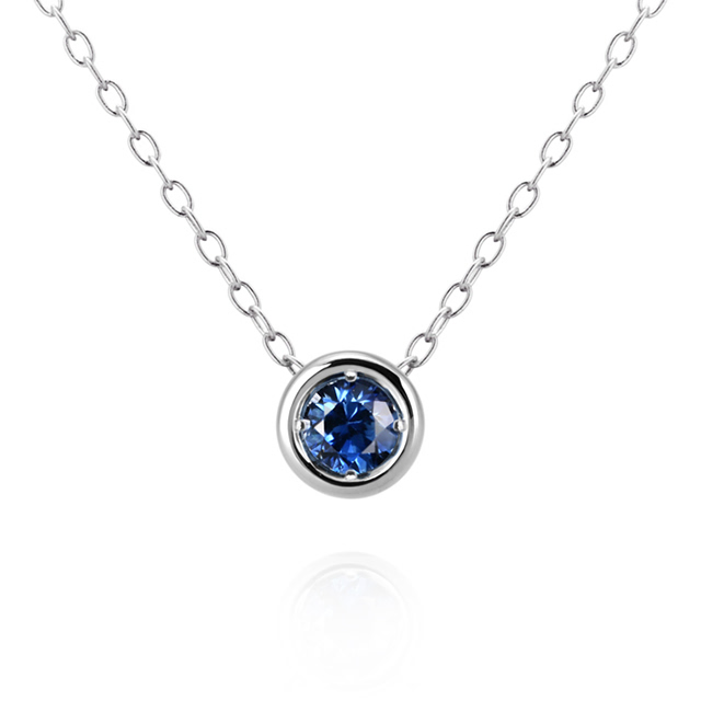 헤미스피어 목걸이 14k 화이트골드 sapphire 0.2ct