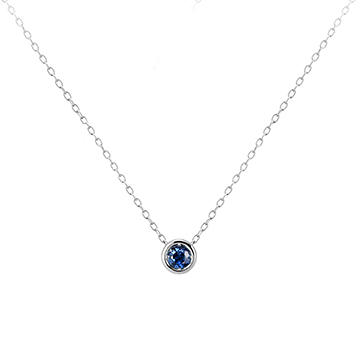 Hemisphere pendant 14k White gold sapphire 0.2ct