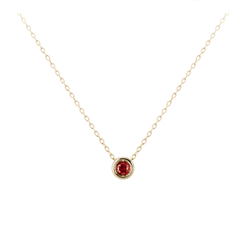 Hemisphere pendant 14k gold garnet 0.2ct