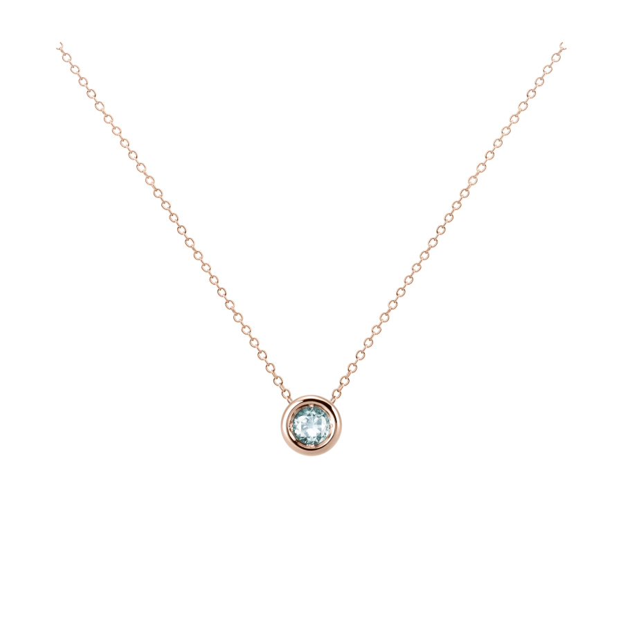 Hemisphere pendant 14k Red gold aquamarine 0.2ct