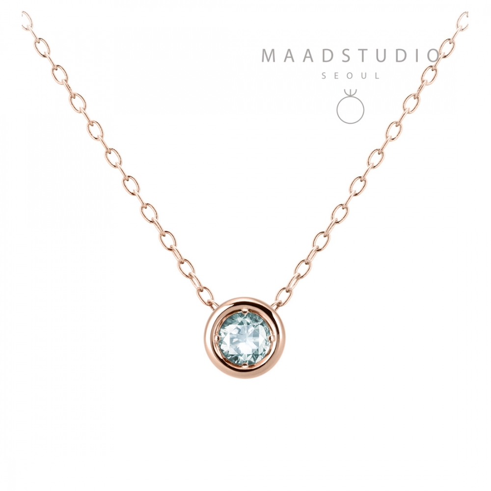 Hemisphere pendant 14k Red gold aquamarine 0.2ct