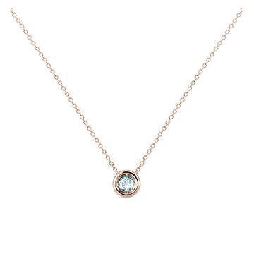 Hemisphere pendant 14k Red gold aquamarine 0.2ct