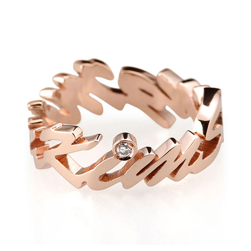 이니셜반지 (소) 주문디자인 14k 레드골드 diamond