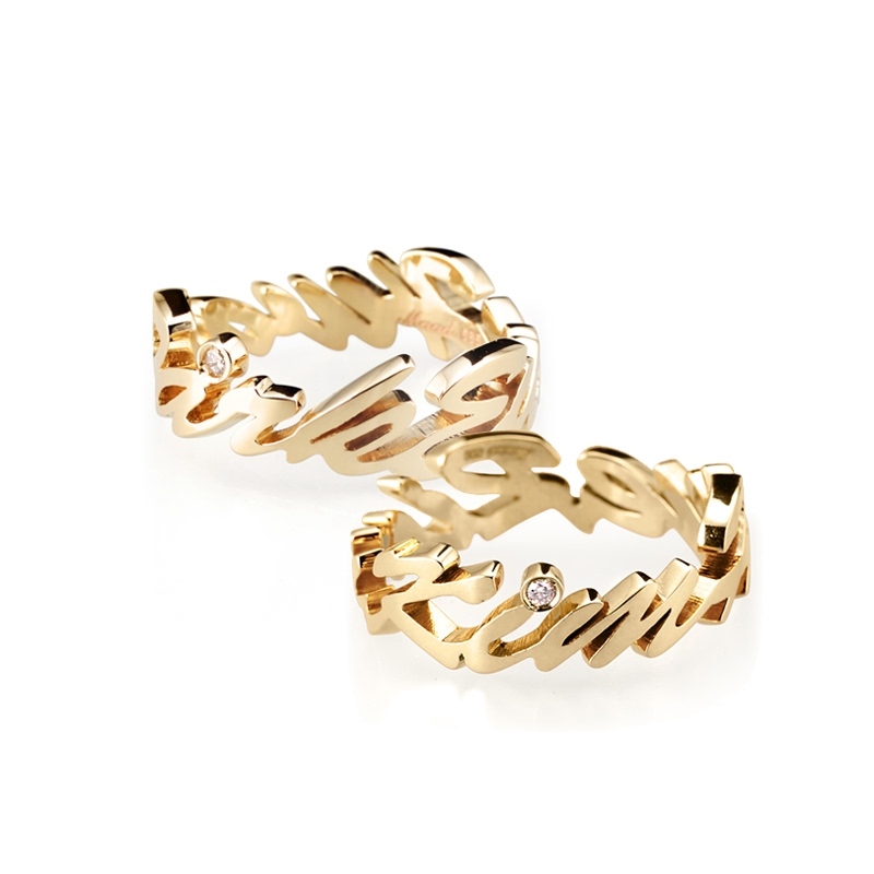 Signiture wedding ring Set (S&S) Oder-made 14k gold Diamond