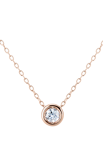 Hemisphere pendant 14k Red gold CZ 0.2ct