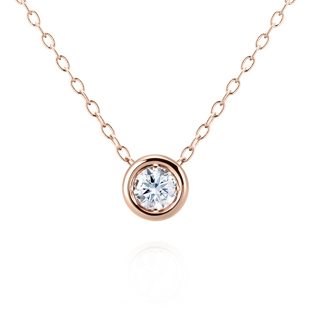 헤미스피어 목걸이 14k 레드골드 0.2ct