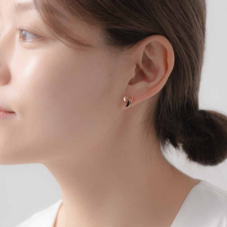 하나비 귀걸이 (소) 14k 레드골드