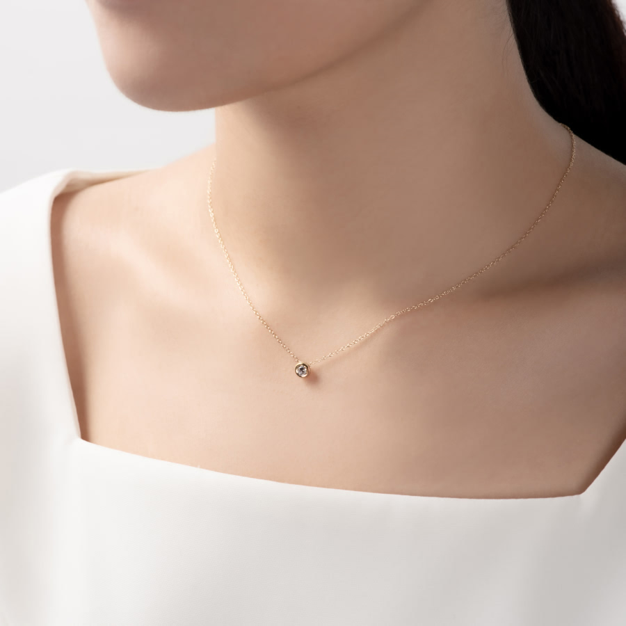 헤미스피어 목걸이 14k 0.2ct