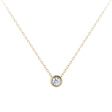 Hemisphere pendant 14k gold CZ 0.2ct