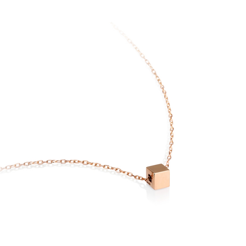 Cube pendant 14k Red gold