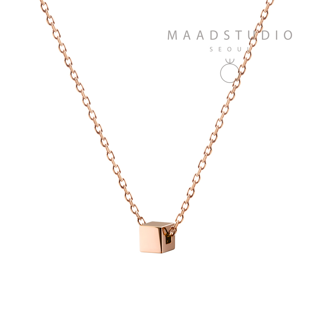 Cube pendant 14k Red gold