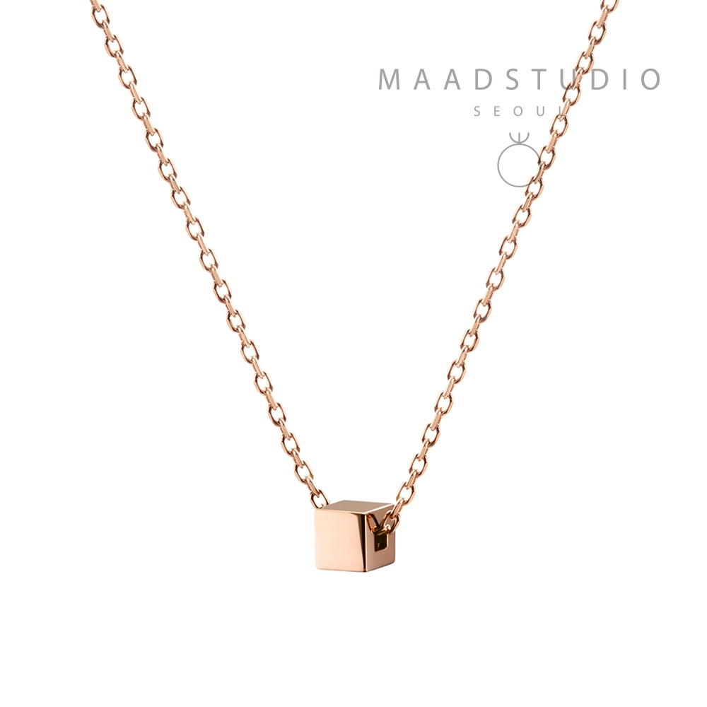 Cube pendant 14k Red gold