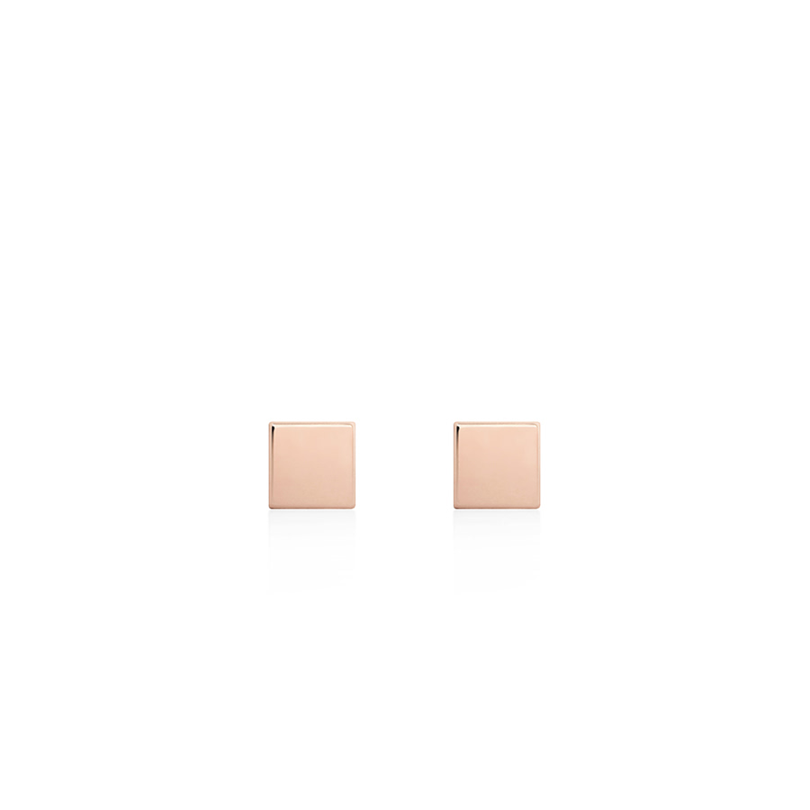 Cube earring 14k Red gold