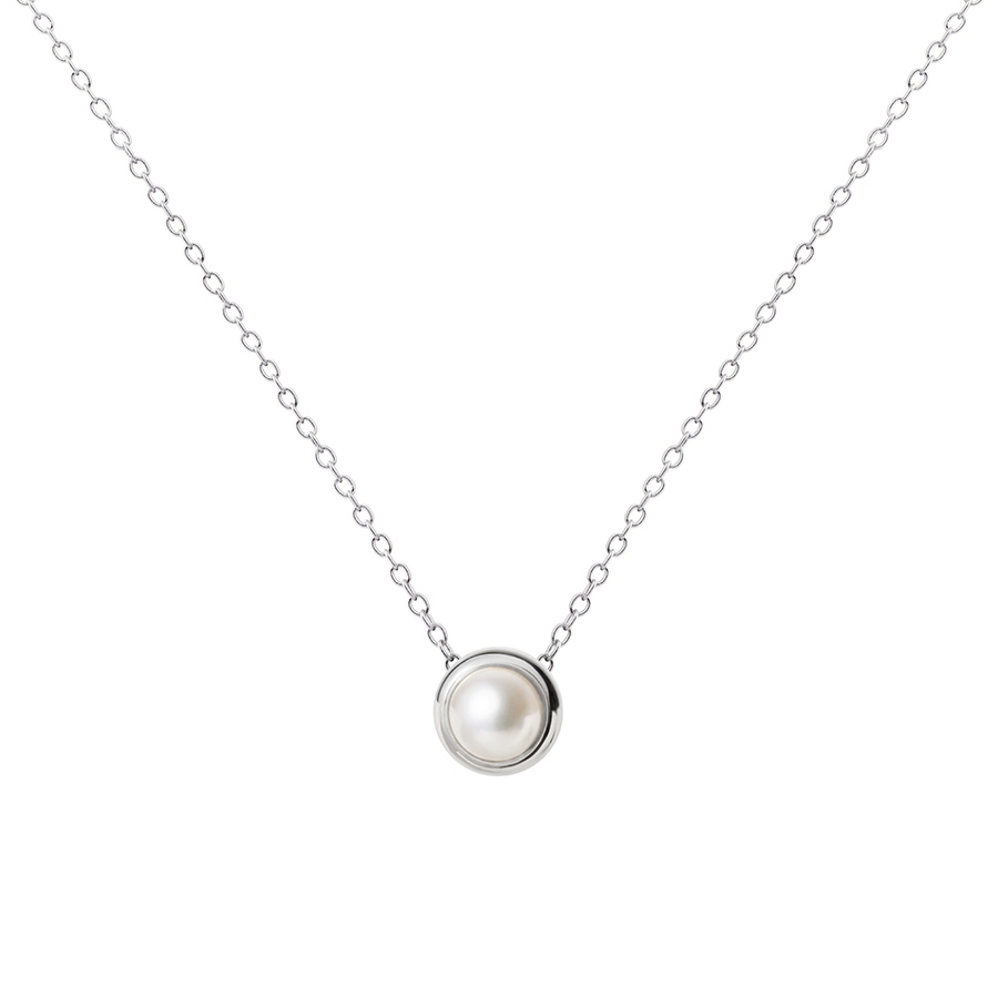 Donguri necklace (S) 14k White gold pearl