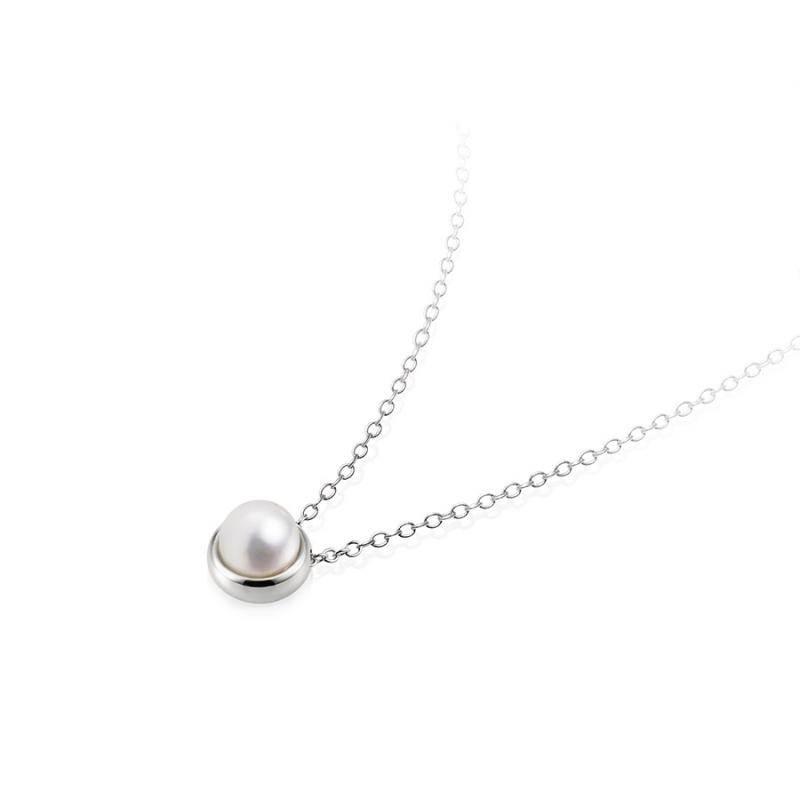 Donguri necklace (S) 14k White gold pearl