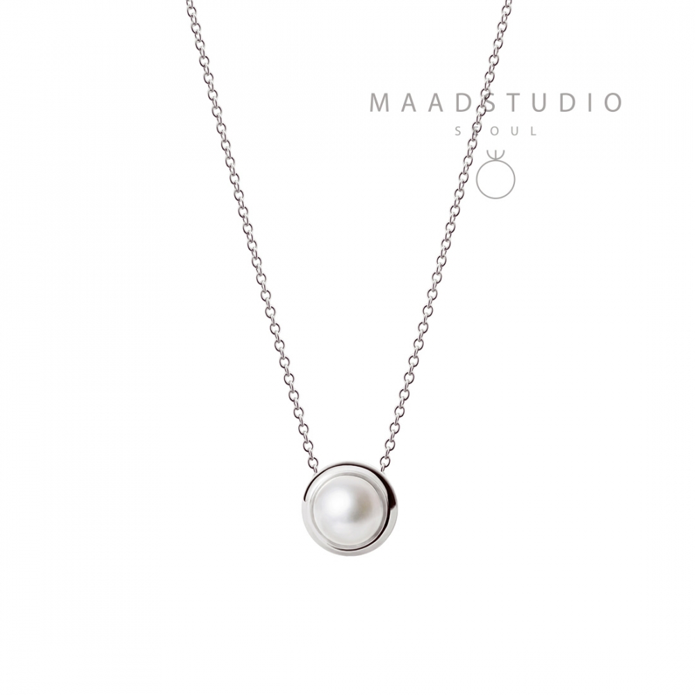 Donguri necklace (S) 14k White gold pearl