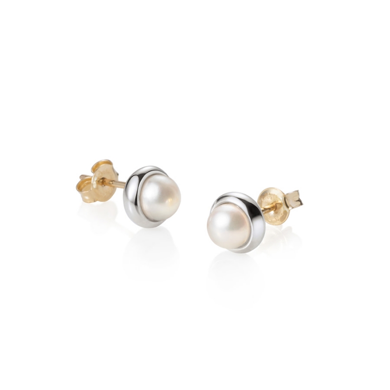 Donguri earring 14k White gold pearl