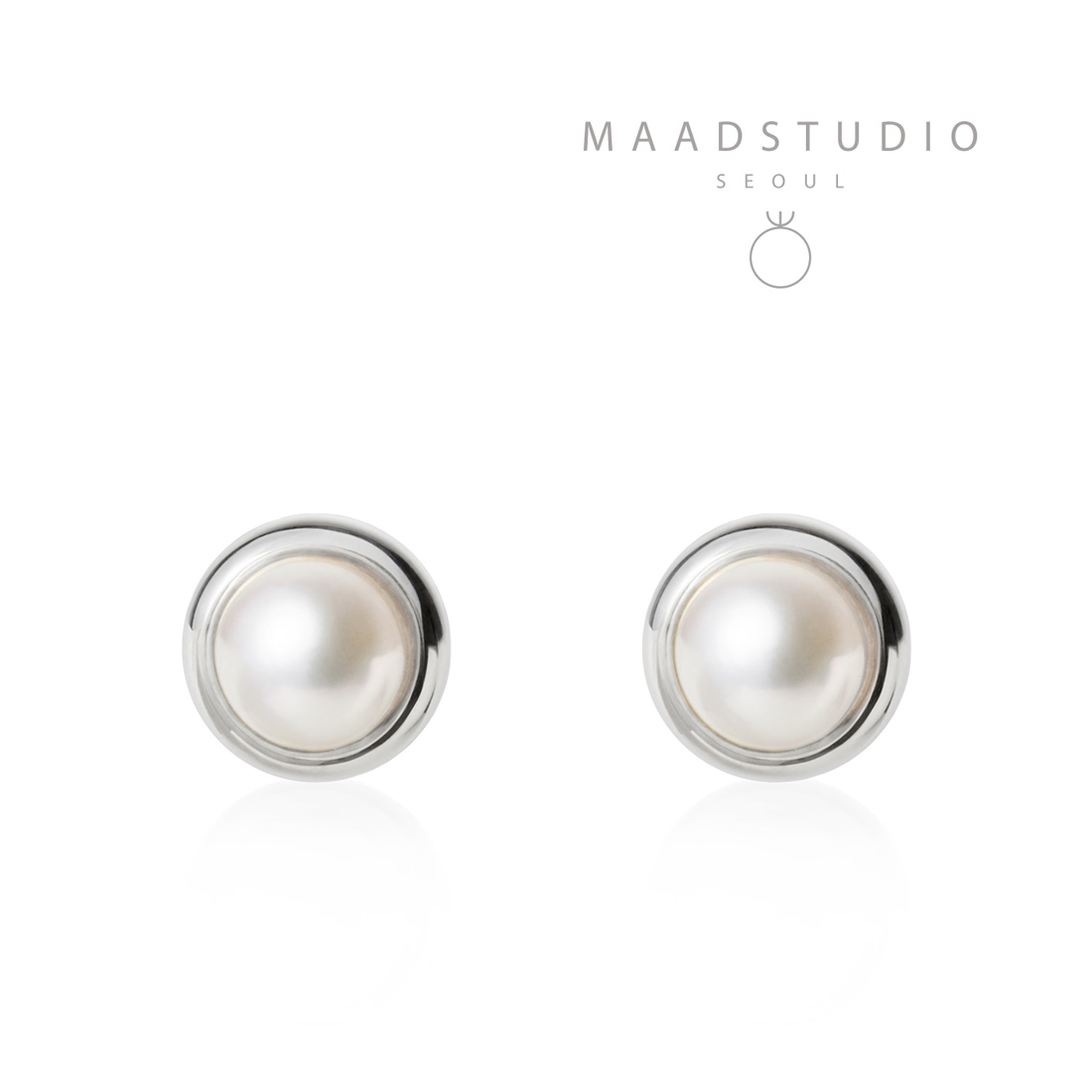 Donguri earring 14k White gold pearl