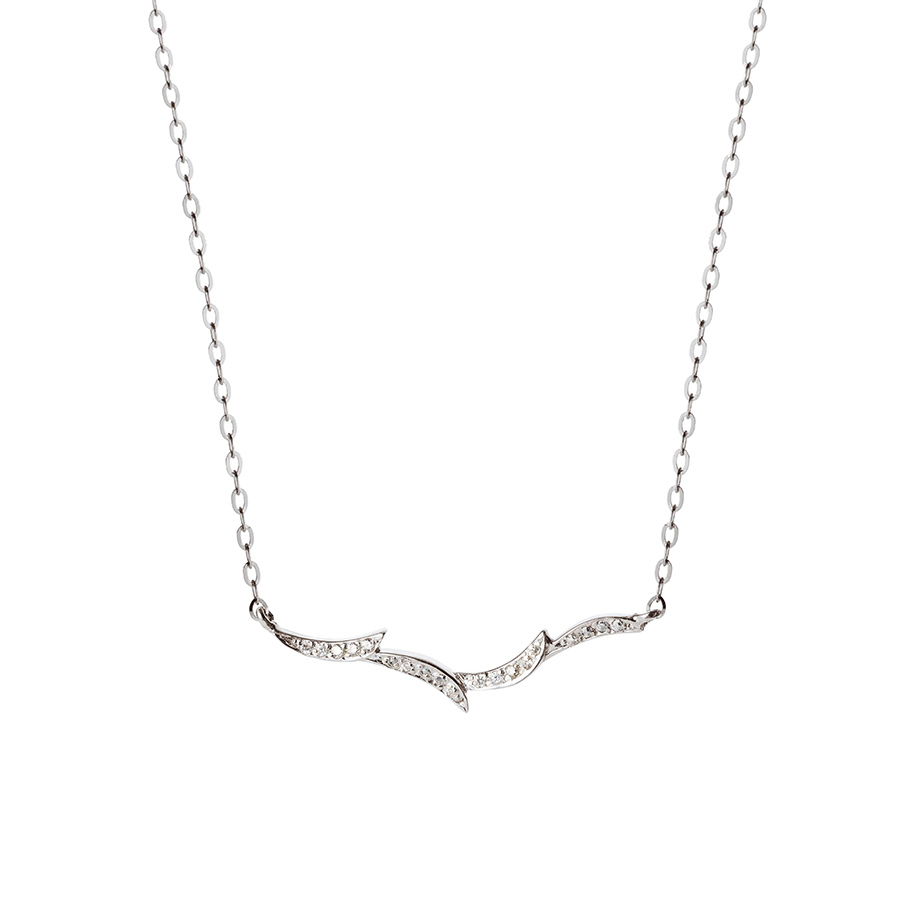 Orchid II necklace 14k White gold CZ