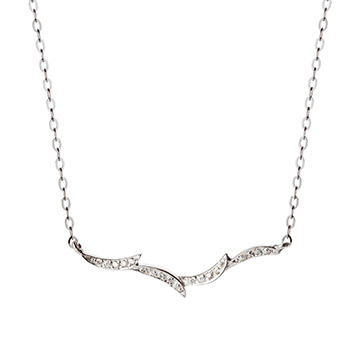 Orchid II necklace 14k White gold CZ