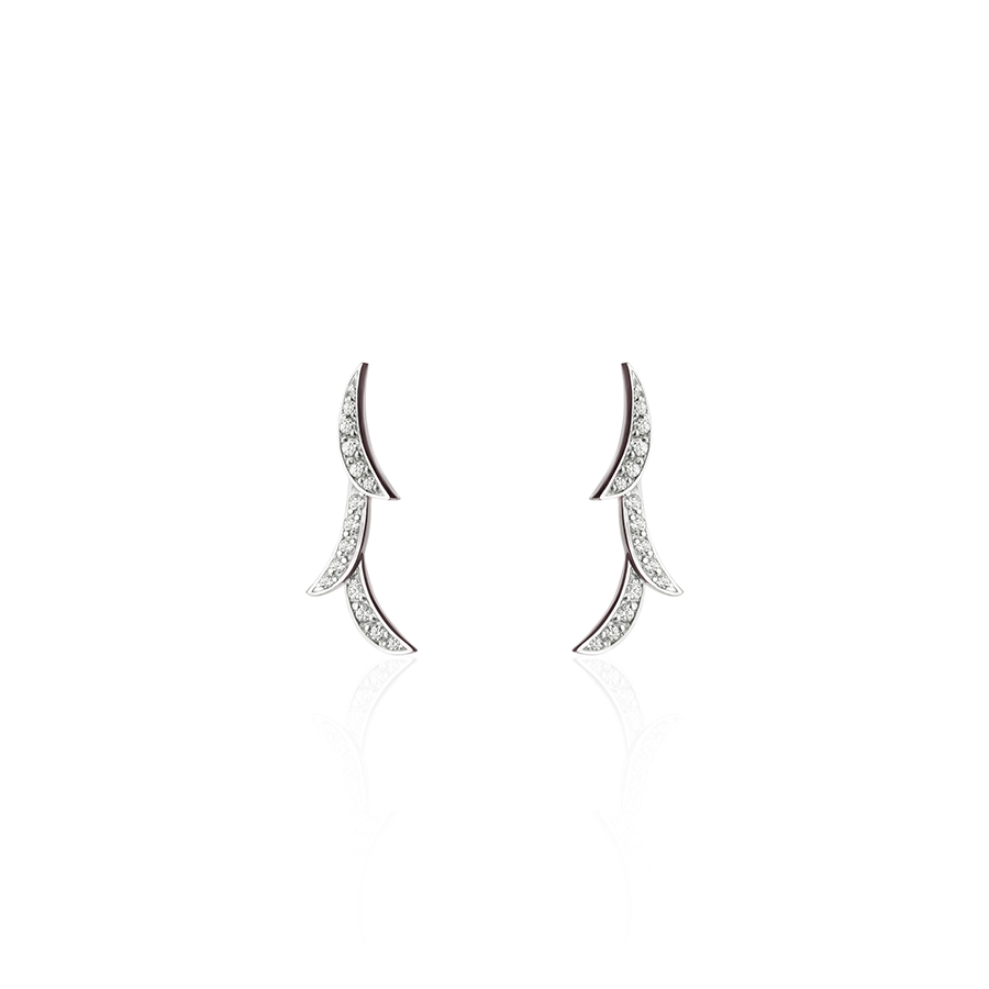 Orchid II drop earring 14k White gold CZ