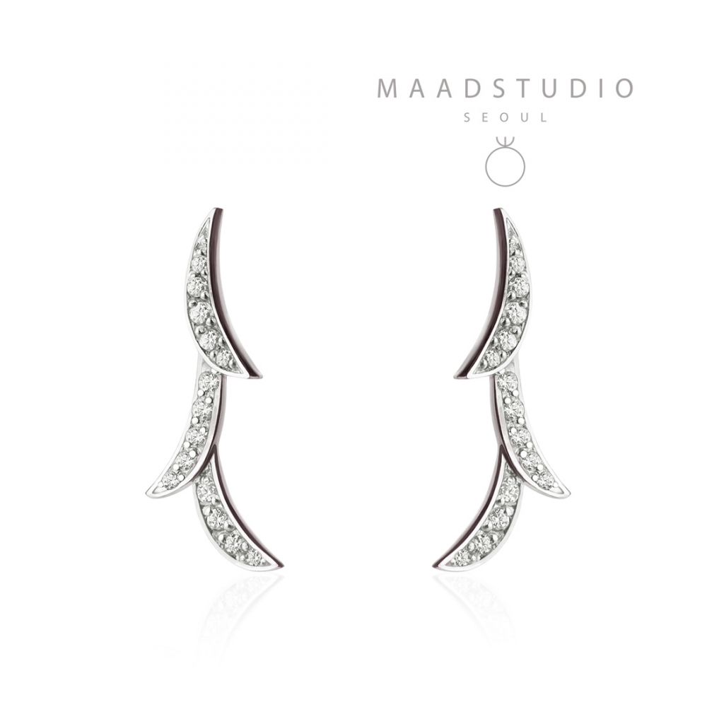 Orchid II drop earring 14k White gold CZ