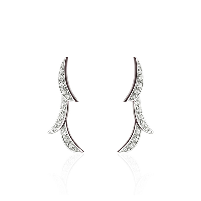 오키드II 귀걸이 (드롭형) 14k 화이트골드 CZ